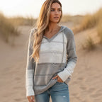 Maglione donna con cappuccio a righe