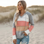 Maglione donna con cappuccio a righe