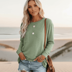 Maglia donna a maniche lunghe con tasca sul petto