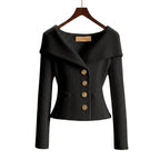 Cardigan donna a costine con collo a barchetta