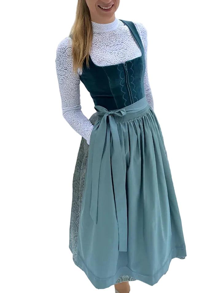 Dirndl donna midi con grembiule