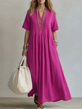 Abito maxi donna con pieghe plissé