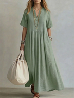 Abito maxi donna con pieghe plissé