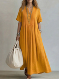 Abito maxi donna con pieghe plissé