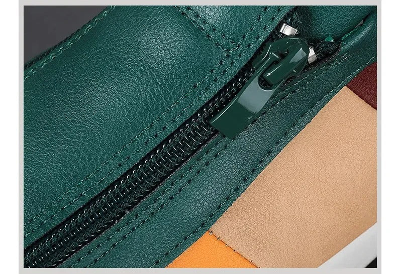 Sneaker uomo senza lacci con zip e suola spessa