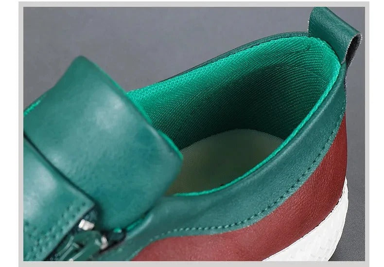 Sneaker uomo senza lacci con zip e suola spessa