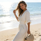 Veronica | Tuta Donna con Scollo a V e Pantaloni Larghi