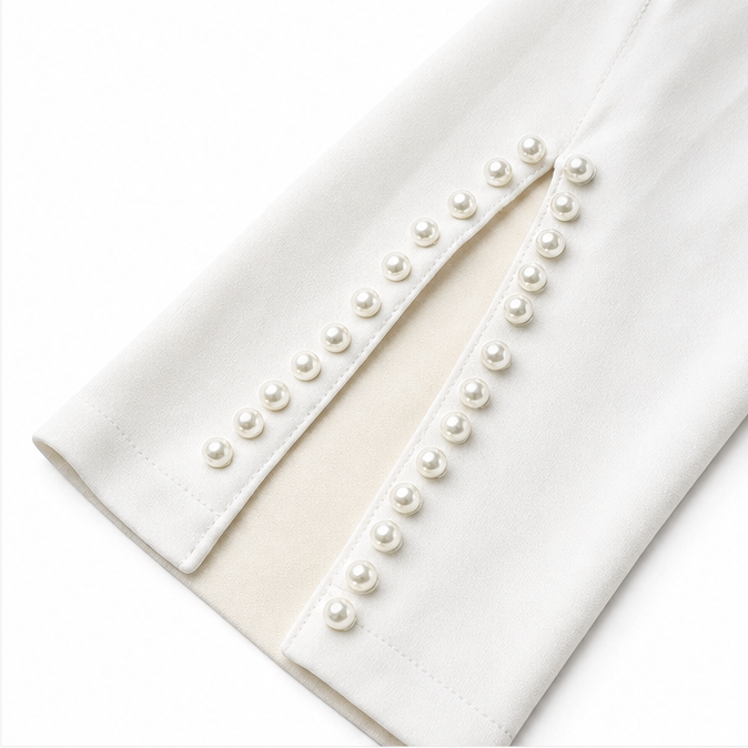 Abito midi donna con maniche in perle