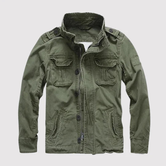 Field jacket uomo con collo alto e tasche