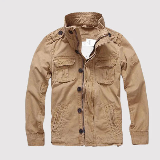 Field jacket uomo con collo alto e tasche
