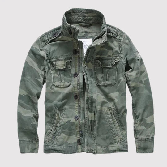 Field jacket uomo con collo alto e tasche