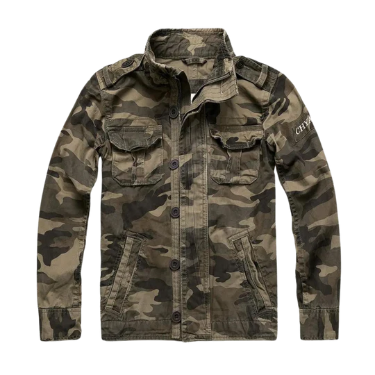 Field jacket uomo con collo alto e tasche