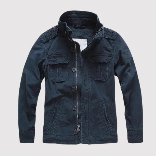 Field jacket uomo con collo alto e tasche