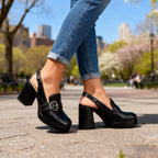 Nicoletta | Décolleté Slingback Donna con Fibbia e Tacco Alto