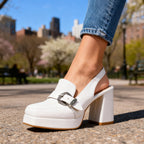 Nicoletta | Décolleté Slingback Donna con Fibbia e Tacco Alto