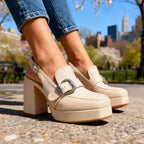 Nicoletta | Décolleté Slingback Donna con Fibbia e Tacco Alto