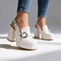 Nicoletta | Décolleté Slingback Donna con Fibbia e Tacco Alto