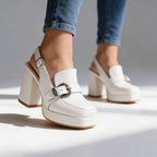 Nicoletta | Décolleté Slingback Donna con Fibbia e Tacco Alto