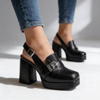 Nicoletta | Décolleté Slingback Donna con Fibbia e Tacco Alto