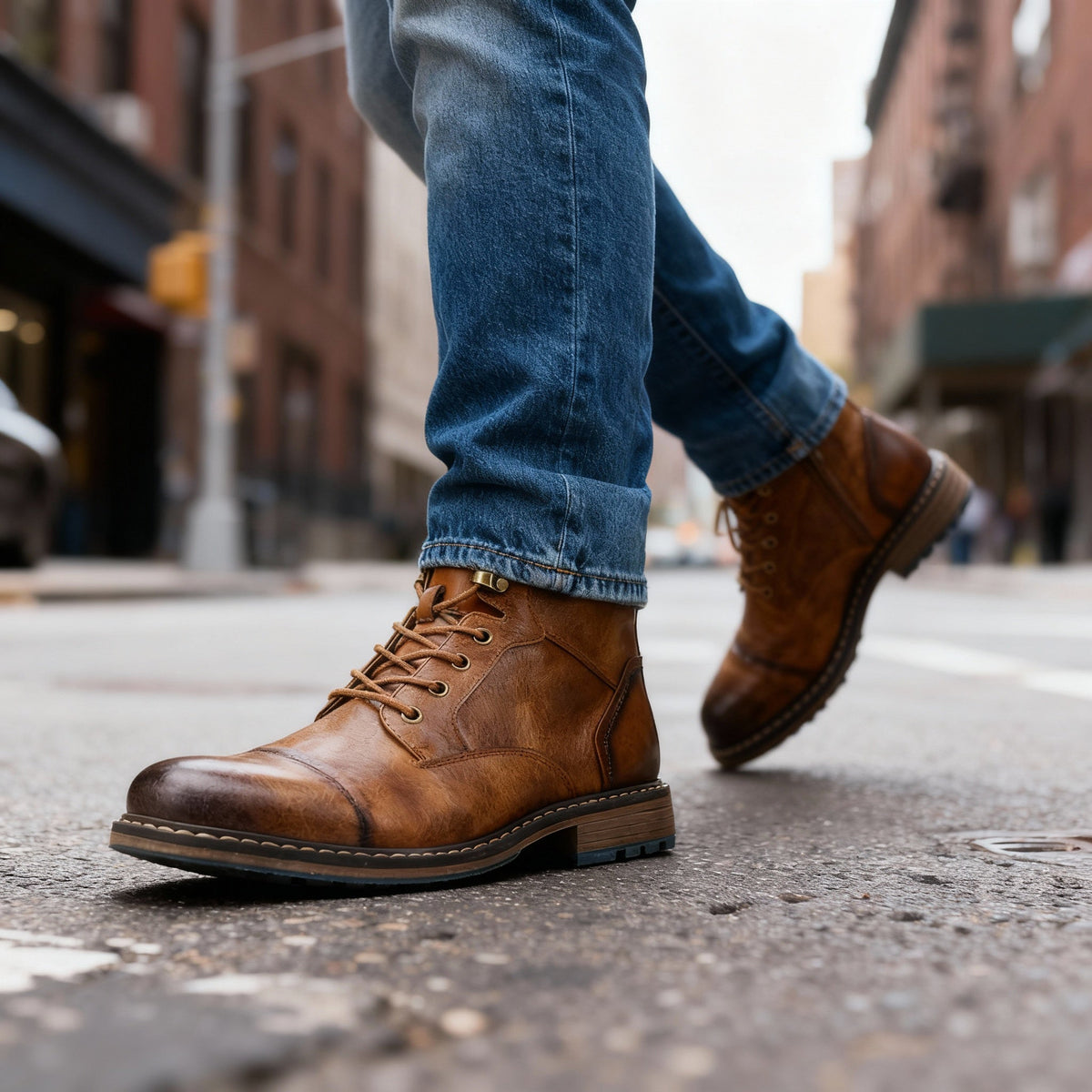 Enzo | Stivali Uomo Stringati Vintage
