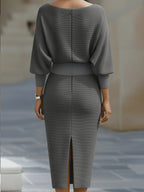 Gaia | Abito Midi Donna con Scollo Rotondo