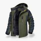 Giacca softshell uomo con cappuccio e interno felpato