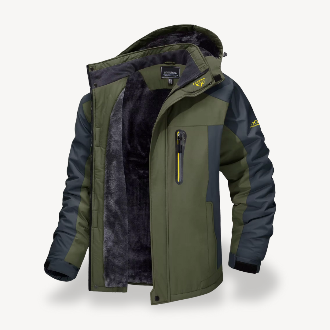 Giacca softshell uomo con cappuccio e interno felpato