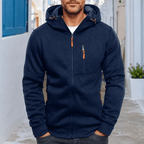 Felpa uomo con zip cappuccio e fodera in pile