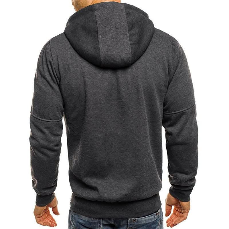 Felpa uomo con zip cappuccio e fodera in pile