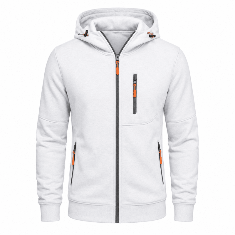 Felpa uomo con zip cappuccio e fodera in pile