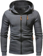 Felpa uomo con zip cappuccio e fodera in pile
