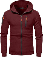 Felpa uomo con zip cappuccio e fodera in pile