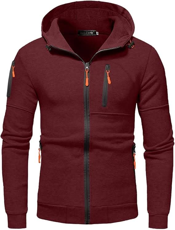 Felpa uomo con zip cappuccio e fodera in pile