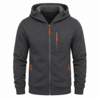 Felpa uomo con zip cappuccio e fodera in pile
