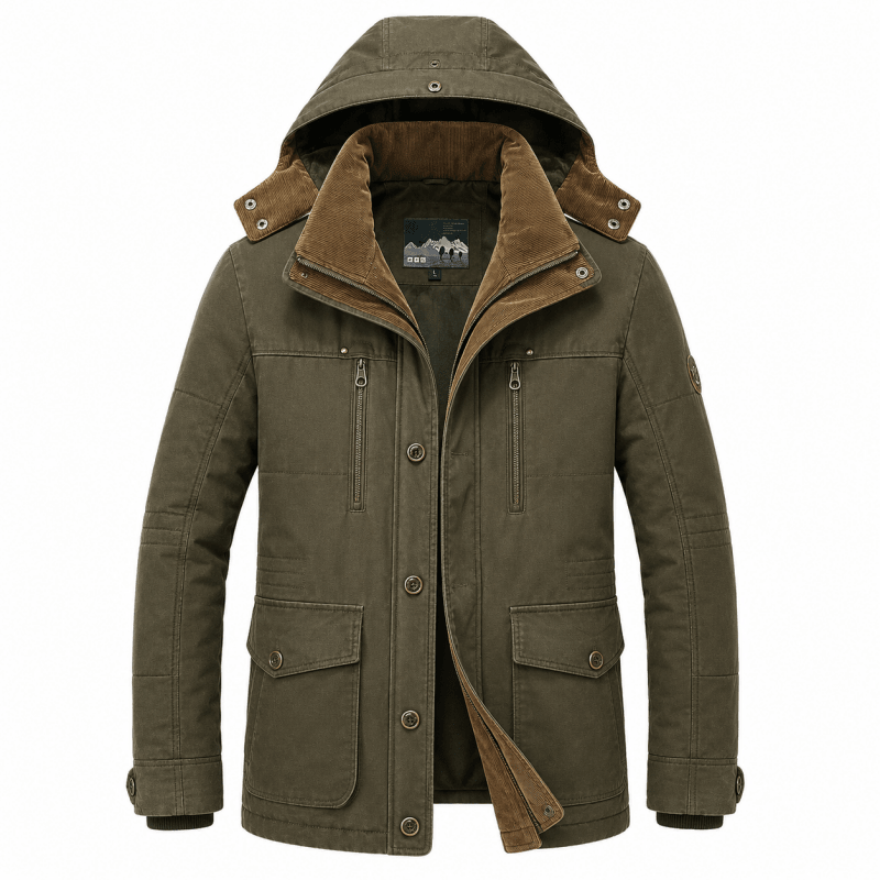 Giacca invernale uomo con cappuccio staccabile