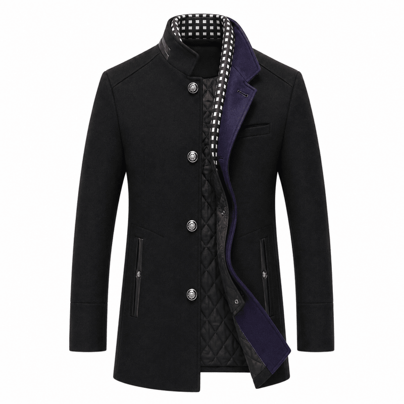 Pea coat uomo in misto lana