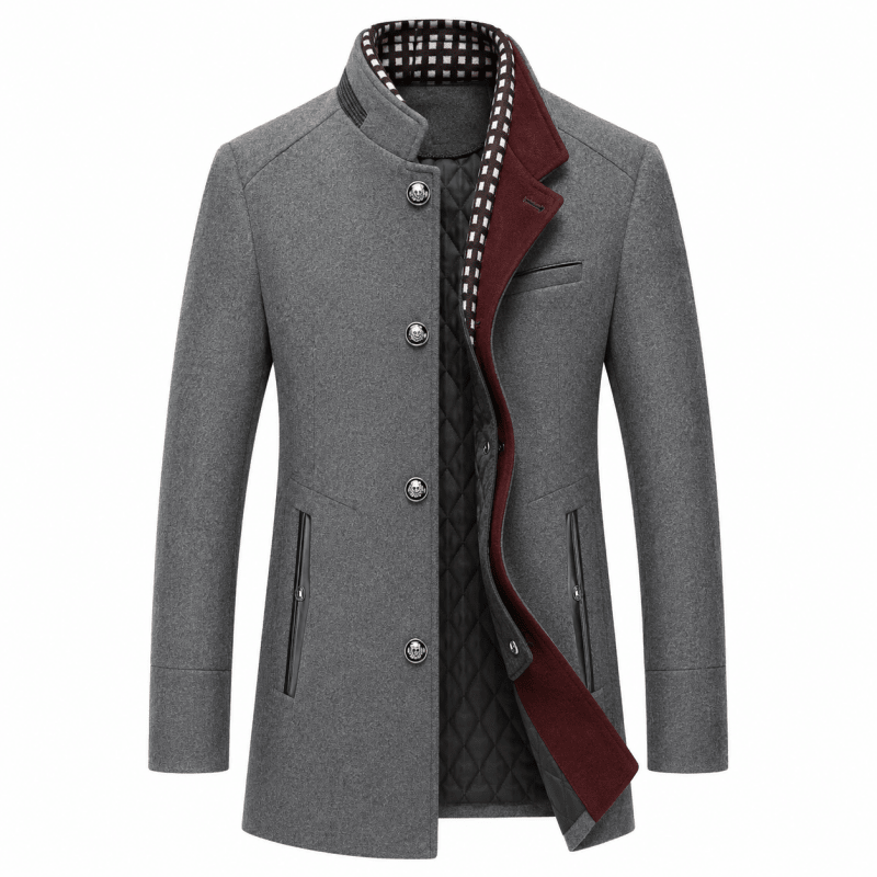 Pea coat uomo in misto lana