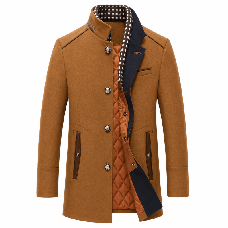 Pea coat uomo in misto lana