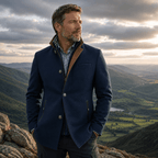 Pea coat uomo in misto lana