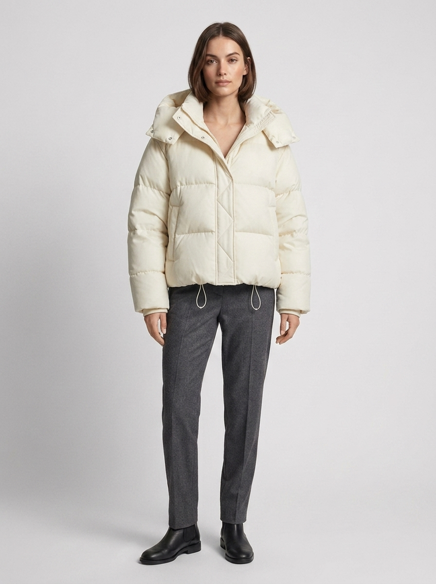 Giacca trapuntata donna oversize con cappuccio
