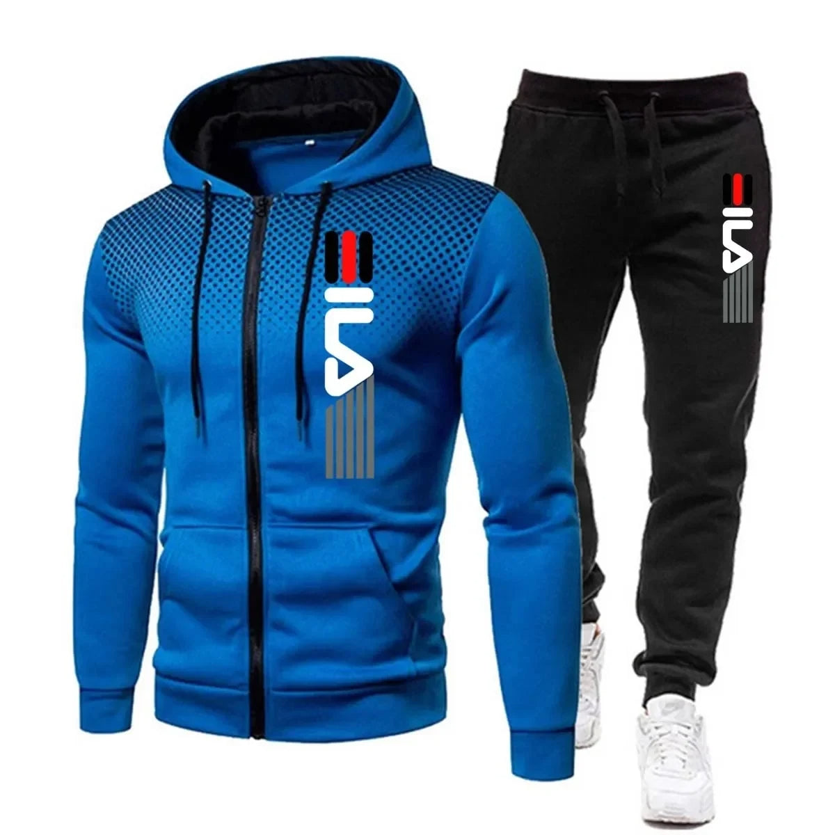 Tuta sportiva invernale da uomo con cappuccio