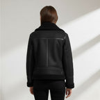 Giacca donna corta con collo ampio e zip