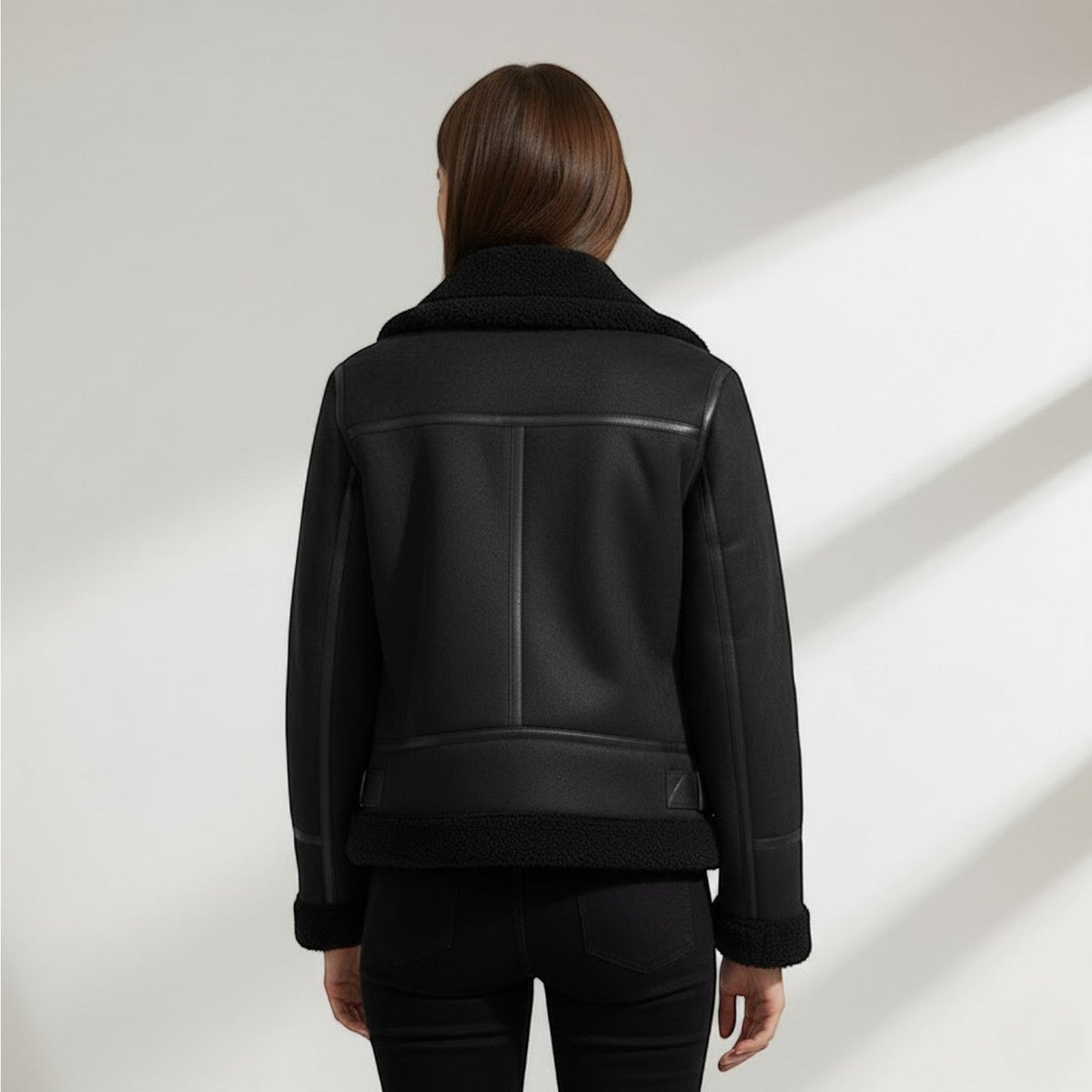 Giacca donna corta con collo ampio e zip