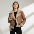 Giacca donna corta con collo ampio e zip