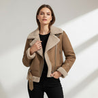 Giacca donna corta con collo ampio e zip