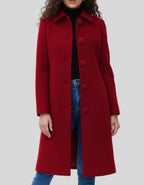 Cappotto lungo donna con abbottonatura e revers