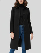 Cappotto lungo donna con abbottonatura e revers