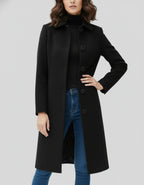 Cappotto lungo donna con abbottonatura e revers