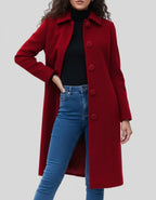 Cappotto lungo donna con abbottonatura e revers