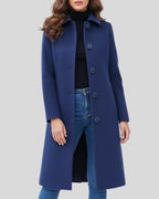 Cappotto lungo donna con abbottonatura e revers